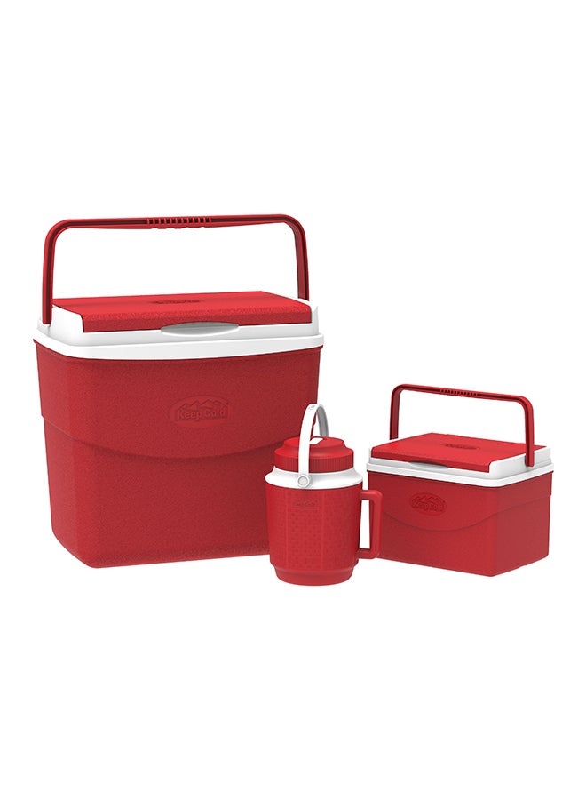 Cosmoplast Camping Set Ice Box 30L Icebox 5L Cooler 2L Red 