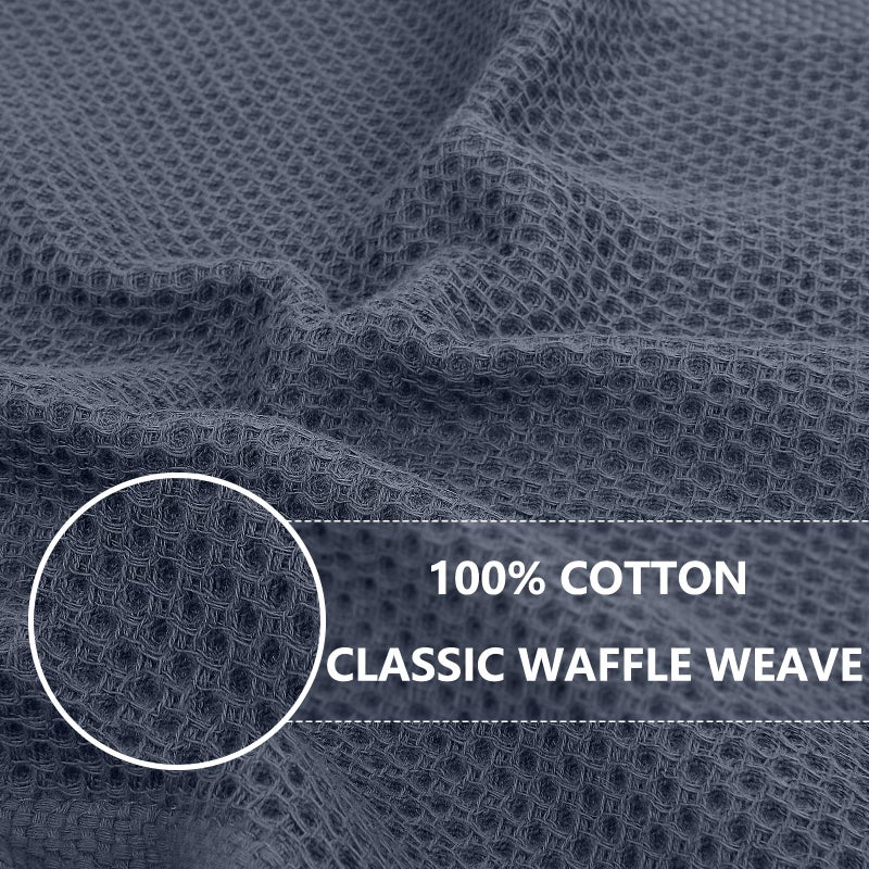 Homaxy 100% Cotton Waffle Weave Kitchen Dish Cloths, 4-Pack Ultra Soft Absorbent Dish Towels, Quick Drying Dish Rags, 12 x 12 Inches, Dark Grey - Image 2