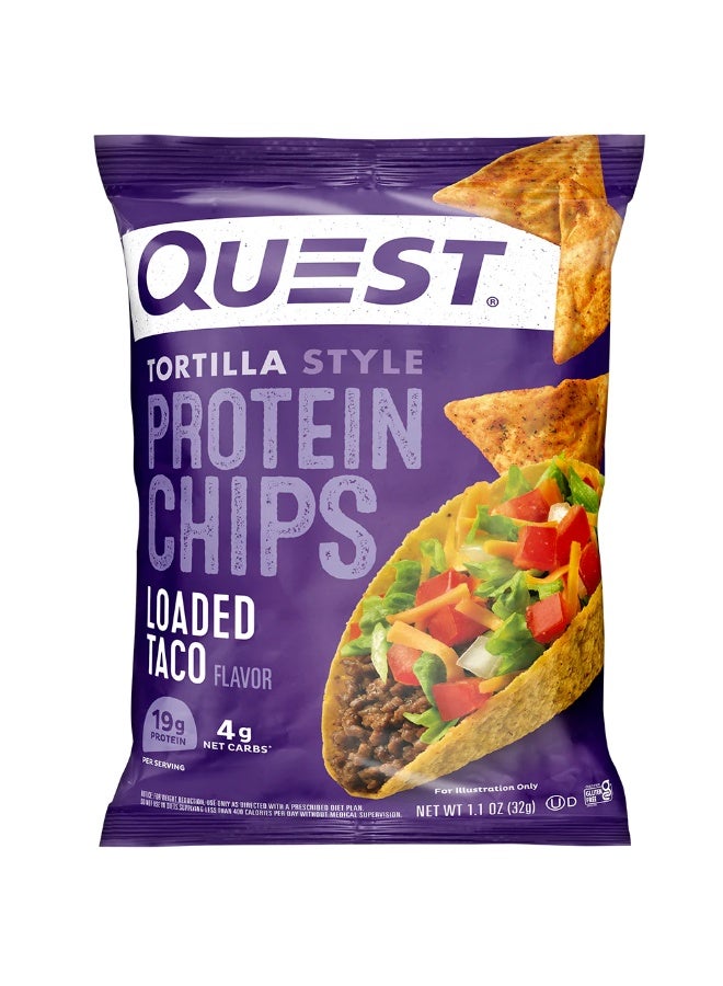 Quest Nutrition Quest Tortilla Style Protein Chips – Loaded Taco Flavor, High Protein, Gluten-Free, 32g (Box of 8 Bags) - Image 2