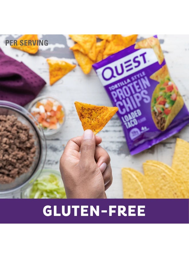 Quest Nutrition Quest Tortilla Style Protein Chips – Loaded Taco Flavor, High Protein, Gluten-Free, 32g (Box of 8 Bags) - Image 3