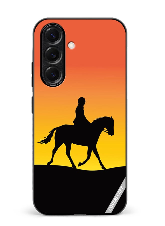 VR CREATIVE Protective Case Cover For Samsung Galaxy S25 Horse Man Silhouette Design Multicolour