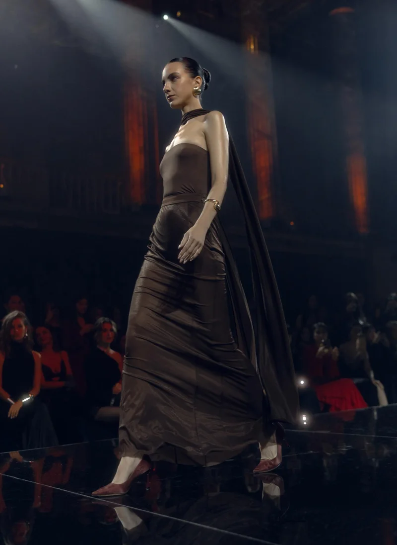 Lichi Set of micro shorts and floor-length skirt