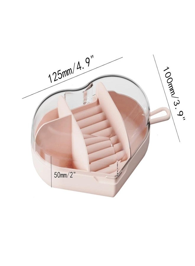 YONIMI 2 Pcs Travel Jewelry Box Small Travel Jewelry Box Heart Shape Jewelry Box Portable Jewelry Organizer for Rings Earrings Necklace(Pink) - Image 2