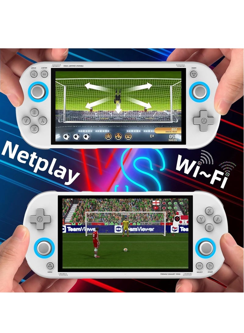 Smart Pro Open Source Handheld Game Console, Retro Arcade HD 4.96-inch IPS Screen Game Console, Linux System, 5000 mAh Large Battery (White) - Image 4