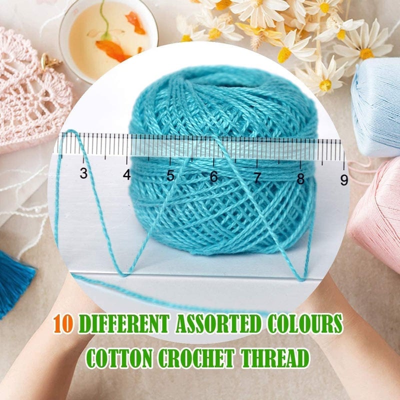colored bird Size 8 Crochet Thread 10 Colors for Crochet Hardanger Cross Stitch Needlepoint Hand Embroidery (New Blue Series) - Image 5