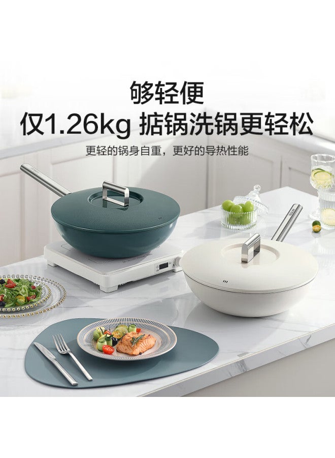 Deslon Pure Titanium Wok, Non-stick Pan, No Coating, Household, less, Flat Bottom, Suitable For Gas Stove And Induction Cooker, Non-stick Frying Pan - Image 5
