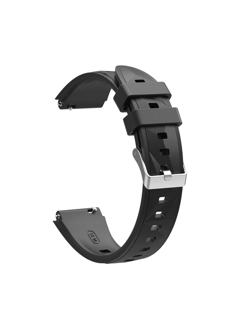 18MM Strap for Huawei Watch GT5 Pro 42mm/GT5 41mm/GT4 41mm,Silicone Watchband Replacement Bracelet,Black  - Image 2