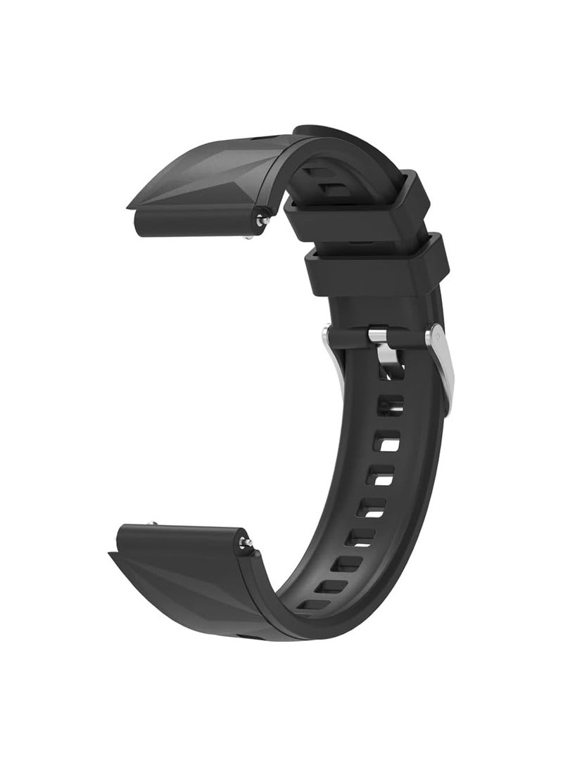 18MM Strap for Huawei Watch GT5 Pro 42mm/GT5 41mm/GT4 41mm,Silicone Watchband Replacement Bracelet,Black  - Image 3