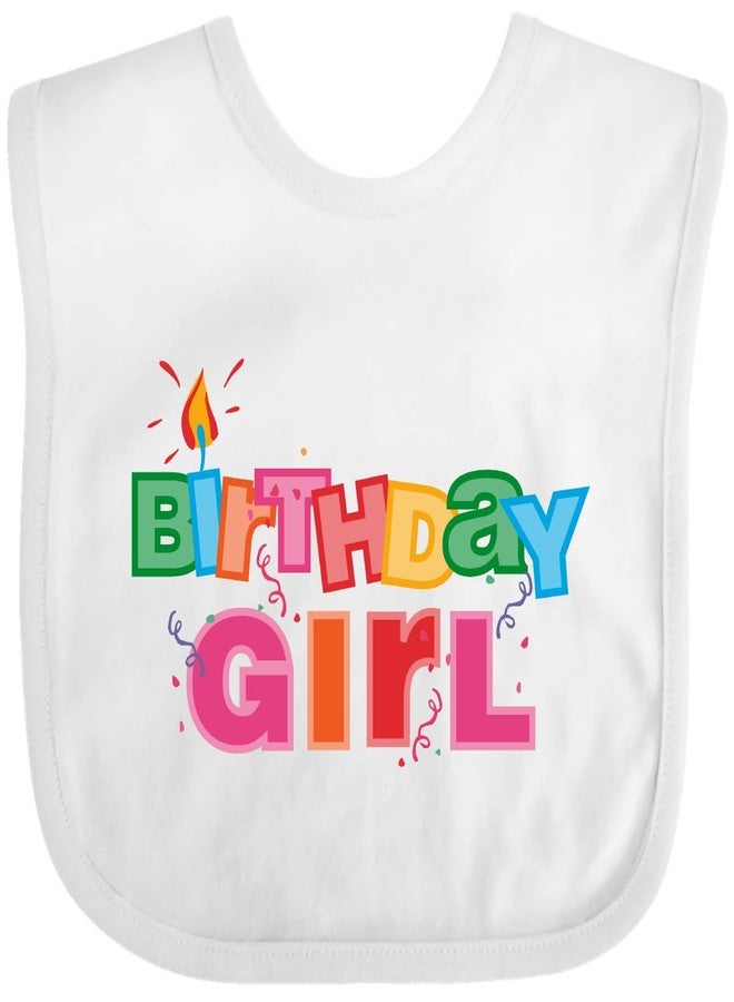 inktastic Birthday Girl Letters Baby Bib White 37cc - Image 1