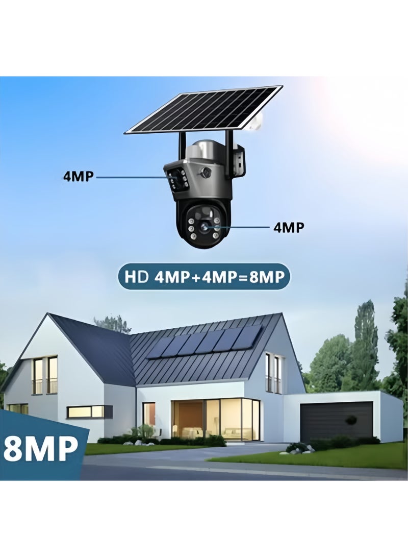 Milatech 4K 8MP Solar 4G PTZ Camera Dual Lens PIR Detection Outdoor Waterproof Cam 128GB - Image 2