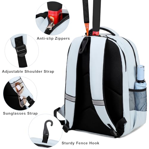 ACESAK Tennis Backpack Tennis Bag for Women Men - Tennis Bag Holds 2 Rackets, Badminton Squash, Pickleball Paddles Balls - Image 5
