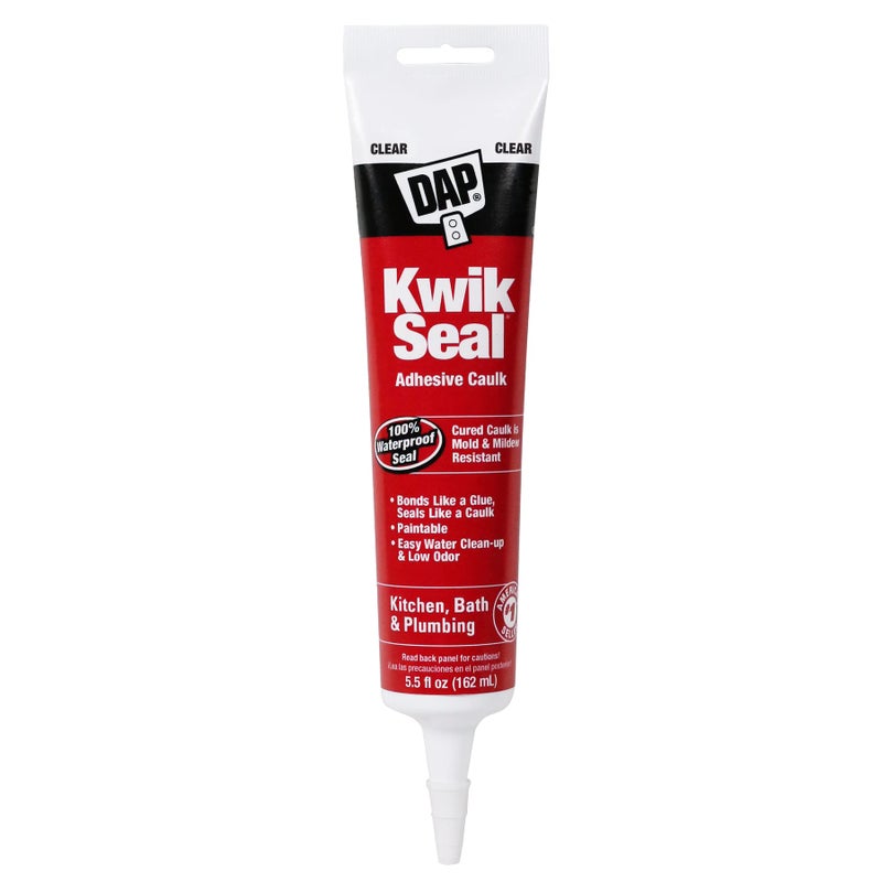 DAP 18001Kwik Seal Kitchen and Bath Adhesive Caulk, White, 5.5 Ounce (Pack of 12) - Image 3