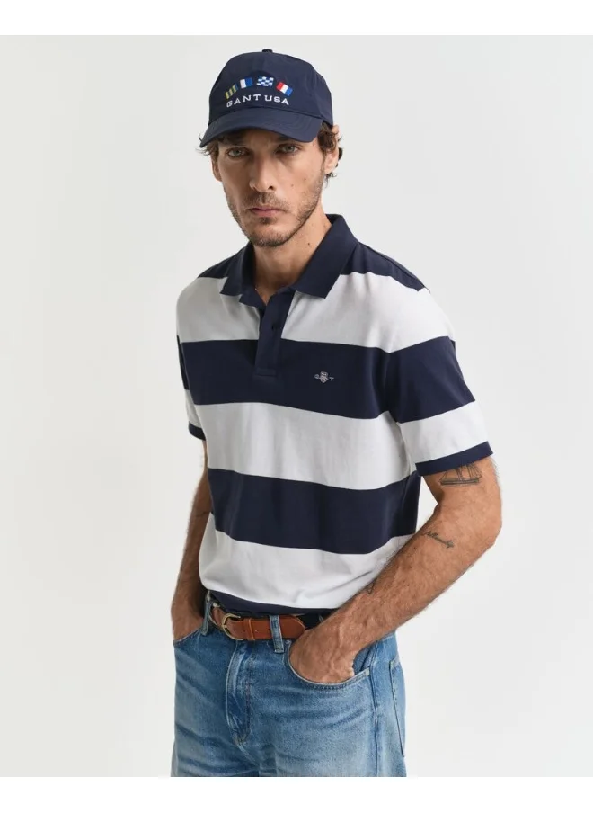 غانت Block Striped Piqué Polo Shirt