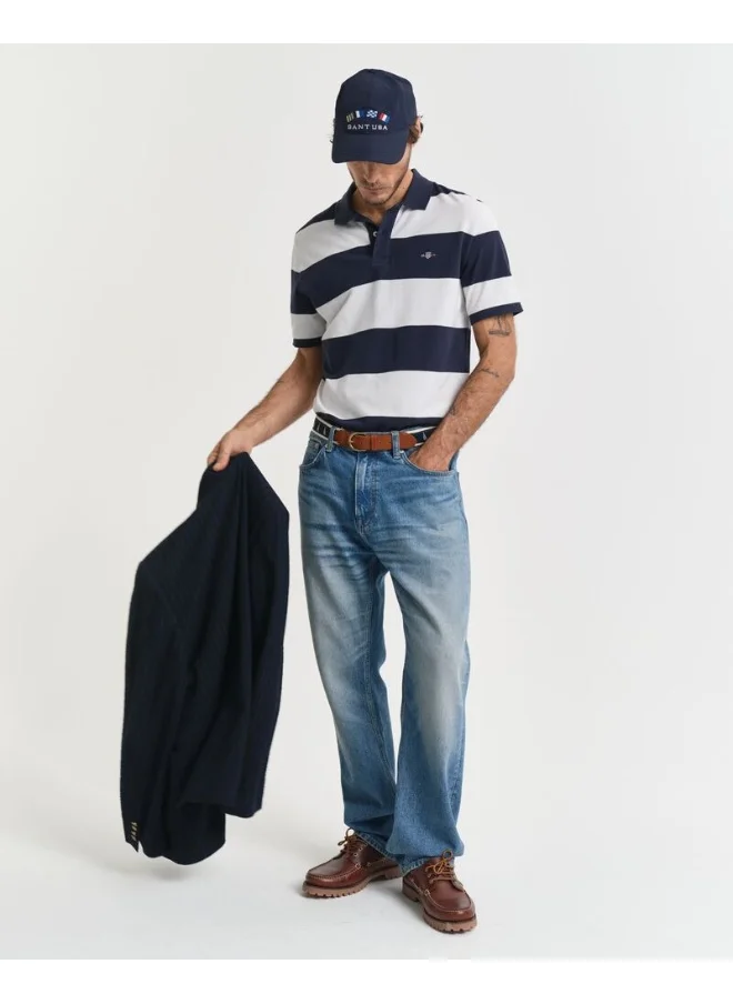 غانت Block Striped Piqué Polo Shirt