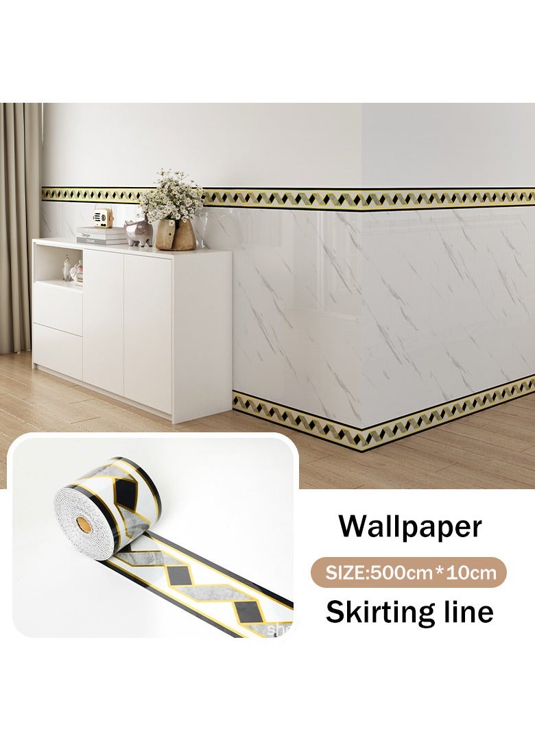 PVC الرخام بريق ورق الحائط الحدود الحديثة هندسية الجدار تغطي الحدود ملصق قشر وعصا الجدار الحدود باكسبلاش ذاتية اللصق الحدود ديكور بلاط ملصقات مطبخ مجلس الوزراء المرحاض الحدود