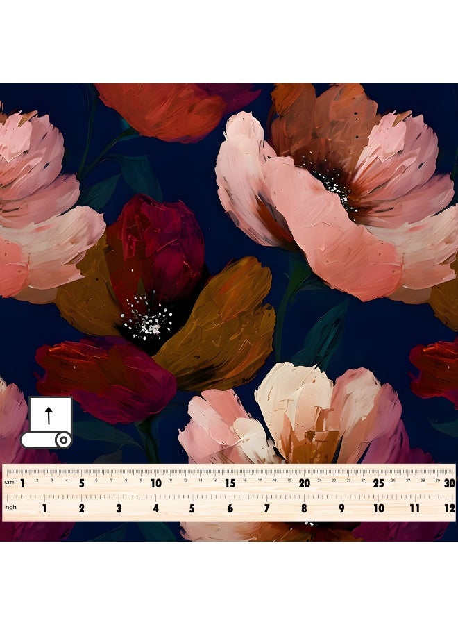 فيلاتو Ø¬Ù„Ø§Ø¨ÙŠØ© Ù…Ø®ÙˆÙŠØ± Ù…Ù† Ù‚Ù…Ø§Ø´ Ø­Ø±ÙŠØ± Ø§Ù„Ù„ÙŠÙ„ Ø¹Ø±Ø§Ù…Ù†ÙŠ Ø¨Ø§Ù„ÙŠØ§Ø±Ø¯Ø© Ø¨ØªØµÙ…ÙŠÙ… Ø²Ù‡Ø±ÙŠ Ø¨Ø§Ù„Ù„ÙˆÙ†ÙŠÙ† Ø§Ù„ÙˆØ±Ø¯ÙŠ ÙˆØ§Ù„Ø£Ø­Ù…Ø±ØŒ Ø¹Ø±Ø¶ 58 Ø¨ÙˆØµØ© - Image 4