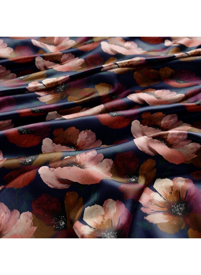 فيلاتو Ø¬Ù„Ø§Ø¨ÙŠØ© Ù…Ø®ÙˆÙŠØ± Ù…Ù† Ù‚Ù…Ø§Ø´ Ø­Ø±ÙŠØ± Ø§Ù„Ù„ÙŠÙ„ Ø¹Ø±Ø§Ù…Ù†ÙŠ Ø¨Ø§Ù„ÙŠØ§Ø±Ø¯Ø© Ø¨ØªØµÙ…ÙŠÙ… Ø²Ù‡Ø±ÙŠ Ø¨Ø§Ù„Ù„ÙˆÙ†ÙŠÙ† Ø§Ù„ÙˆØ±Ø¯ÙŠ ÙˆØ§Ù„Ø£Ø­Ù…Ø±ØŒ Ø¹Ø±Ø¶ 58 Ø¨ÙˆØµØ© - Image 3