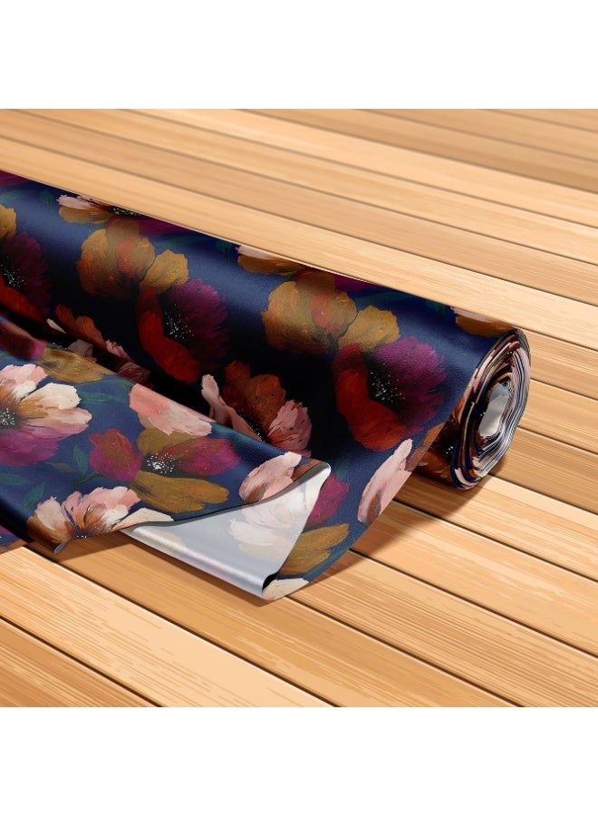 فيلاتو Ø¬Ù„Ø§Ø¨ÙŠØ© Ù…Ø®ÙˆÙŠØ± Ù…Ù† Ù‚Ù…Ø§Ø´ Ø­Ø±ÙŠØ± Ø§Ù„Ù„ÙŠÙ„ Ø¹Ø±Ø§Ù…Ù†ÙŠ Ø¨Ø§Ù„ÙŠØ§Ø±Ø¯Ø© Ø¨ØªØµÙ…ÙŠÙ… Ø²Ù‡Ø±ÙŠ Ø¨Ø§Ù„Ù„ÙˆÙ†ÙŠÙ† Ø§Ù„ÙˆØ±Ø¯ÙŠ ÙˆØ§Ù„Ø£Ø­Ù…Ø±ØŒ Ø¹Ø±Ø¶ 58 Ø¨ÙˆØµØ© - Image 5