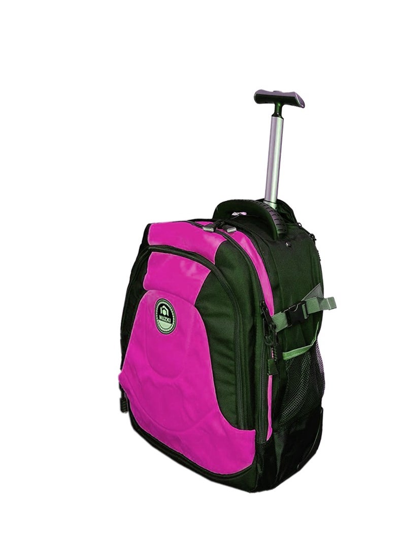 nuzki - Trolley School Bag for Students - Multi-Functional Backpack with Wheels - Ideal School Bags for Girls and Boys - Travel-Friendly Trolley Luggage 17 inch - Image 1