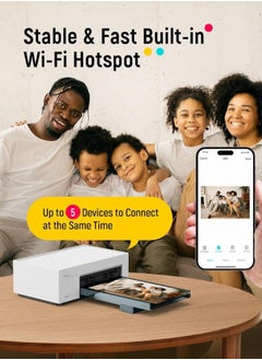Liene Liene 4×6" Portable Photo Printer | Wi-Fi Thermal Dye Sublimation Printer for iPhone, Android, Smartphone, & PC | Wireless Picture Printer with Built-in WiFi Hotspot | Includes 100 Sheets & 3 Ink Cartridges  - Image 2