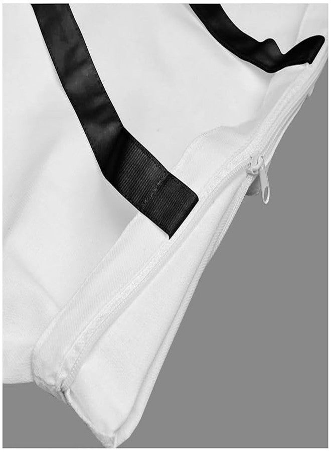 PrintingZone White Tote Bag With Zip Clouser Printed Designed Canvas Tote Bags For Women large capacity,Tote bag For Shopping, College, Travel, More Canvas Handbag For Unisex Bag(VWB45) - Image 5