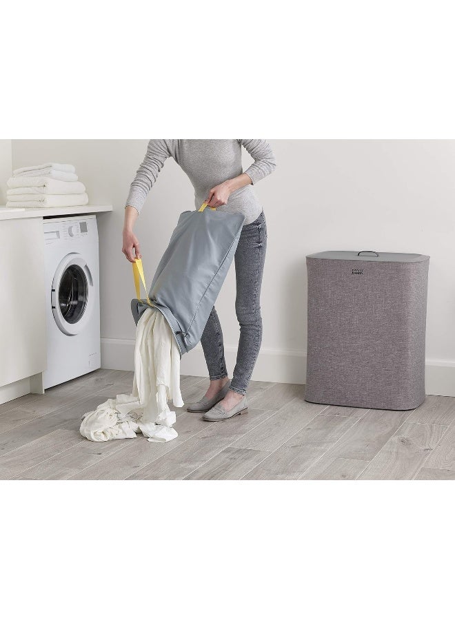 Joseph Joseph Joseph Tota Laundry Hamper Separation Basket with Lid - Grey 90-Liter - Image 4