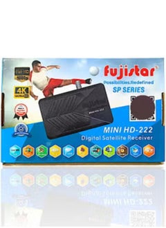 فوجي ستار جهاز استقبال ستالايت رقمي Fujistar Mini HD-222، فل اتش دي 1080 بكسل، 4 كيه الترا اتش دي، اسود  - Image 1
