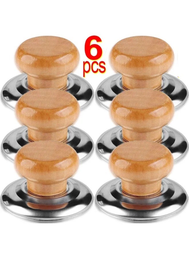 6PCS Universal Lib Cover Knob Cap Heat-Resistant Cooking Pot Pan Lid Knob Replacement Lifting Handle Kitchen Cookware Handgrip - Image 1