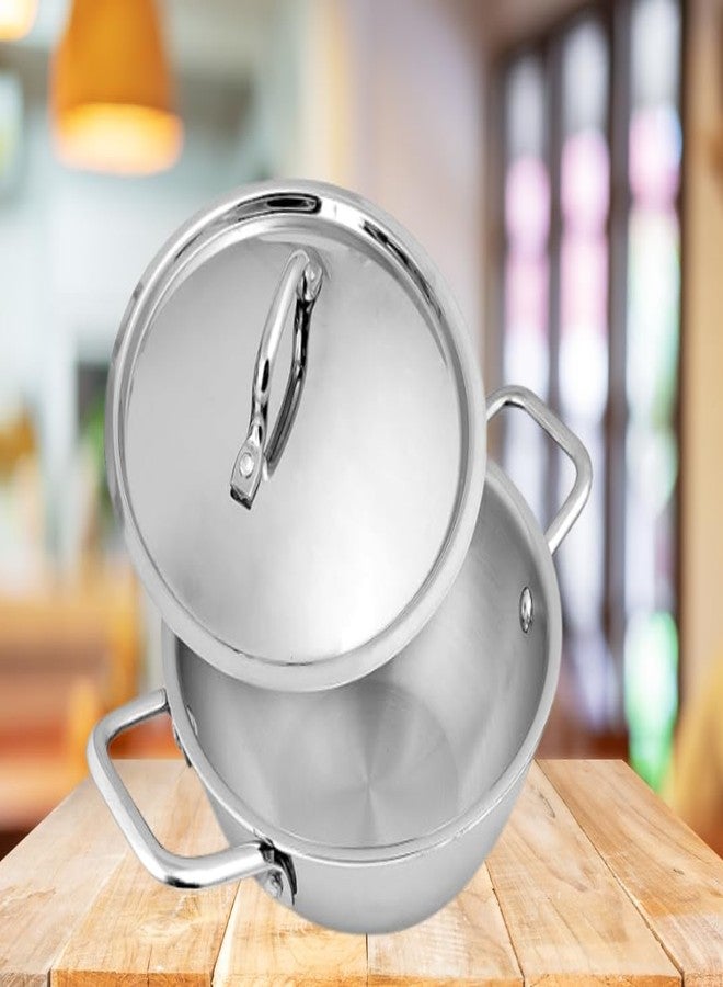 Wektu Stainless Steel Induction Based Kadhai – 22 cm, 2L with Steel Lid for Smart Cooking - Image 1