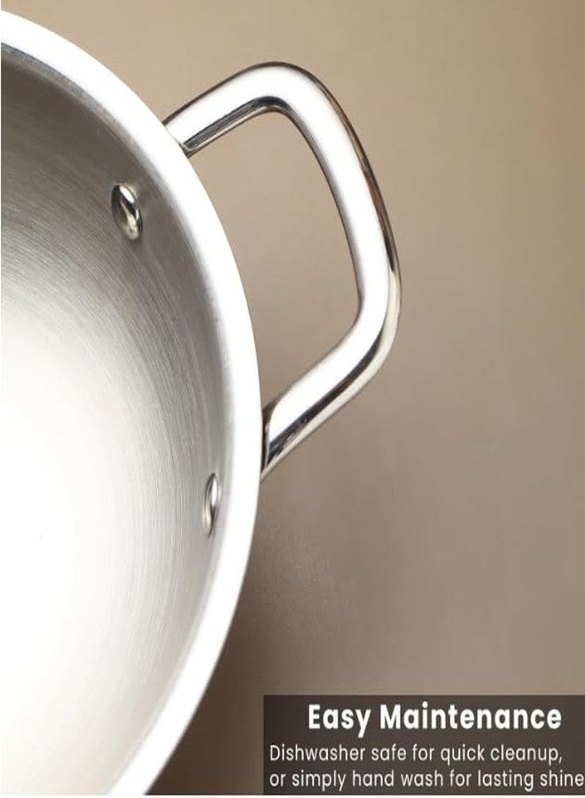Wektu Stainless Steel Induction Based Kadhai – 22 cm, 2L with Steel Lid for Smart Cooking - Image 3