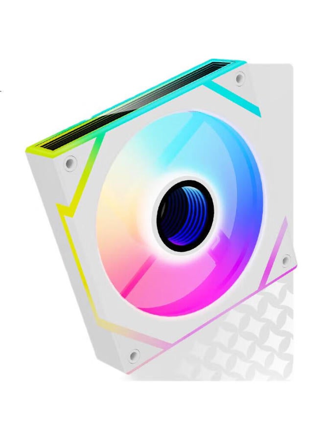 Great Wall Great Wall Matrix 120 White 12Cm Case Fan (30 High-Quality Leds/Argb Lighting Effects/High Frame Ratio Layered Mirror/Supports Pwm/8 Shock-Absorbing Pad/Prism) - Image 3