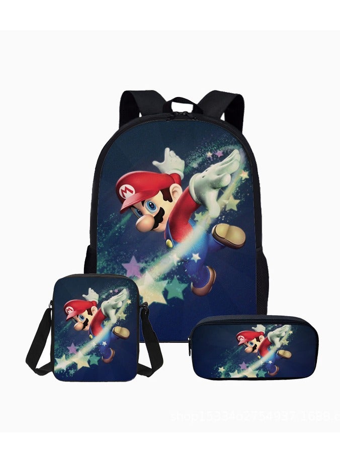 Printed Cartoon Primary School Student Backpack Three-Piece Set