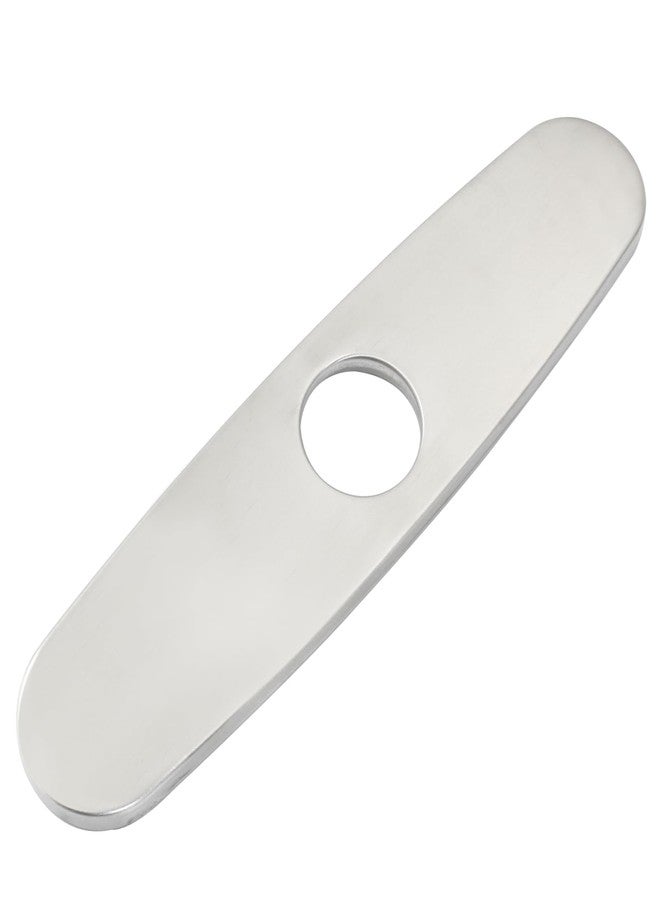 Cionyce Stainless Steel Faucet Deck Plate, 10" Sink Hole Cover for Bathroom & Kitchen Vanity Sink, Silver Escutcheon Plate for Arc Edge Mixer Tap - Image 4