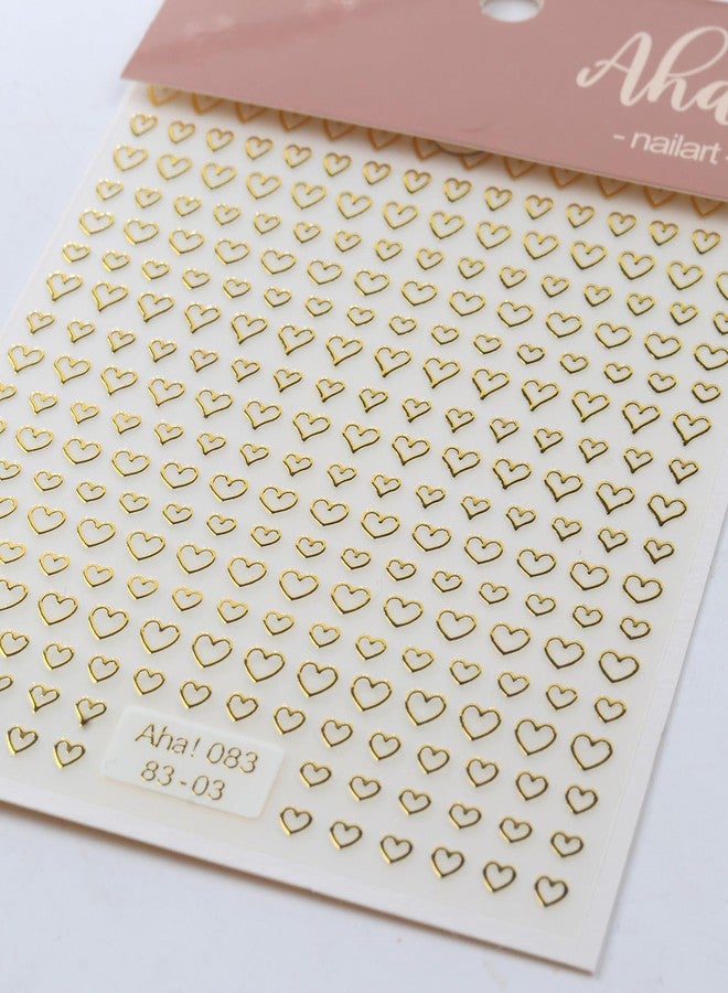 Macute Valentine's Day Nail Stickers for Women - 5D Embossed Golden Heart Shape Nail Decals, Perfect for DIY Nail Art Supplies, 1 Sheet of Elegant Designs to Enhance Your Valentine's Day Celebration - Image 4