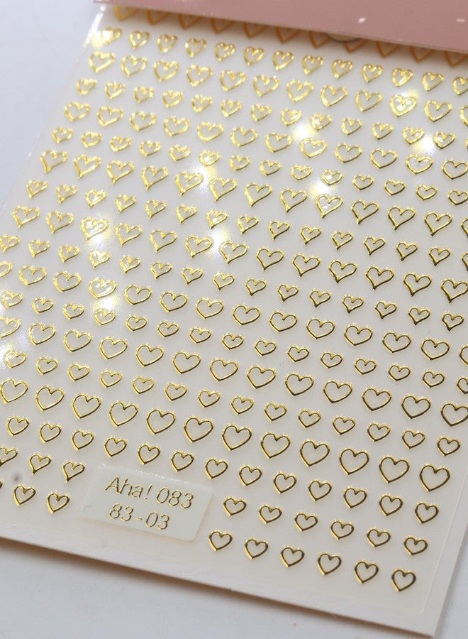 Macute Valentine's Day Nail Stickers for Women - 5D Embossed Golden Heart Shape Nail Decals, Perfect for DIY Nail Art Supplies, 1 Sheet of Elegant Designs to Enhance Your Valentine's Day Celebration - Image 2