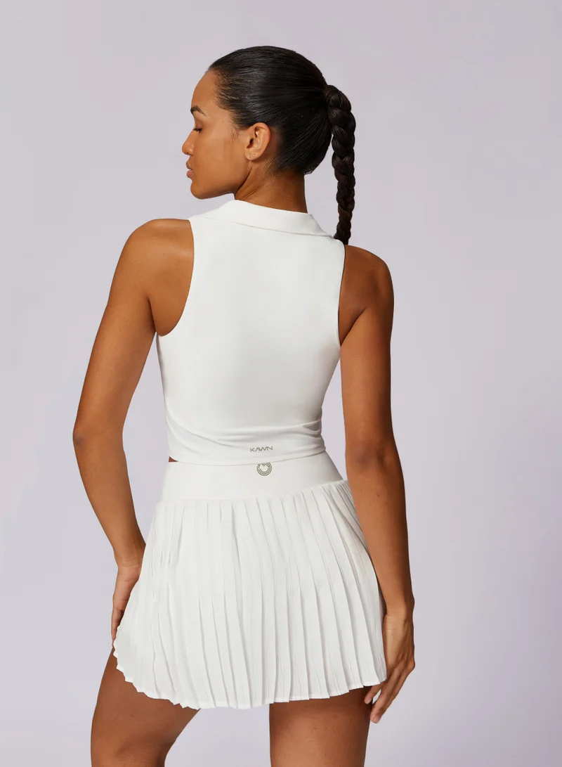 Kawn.yoga Mercury White Womens V-Neck Sleeveless Crop Top for Women | Best Price UAE