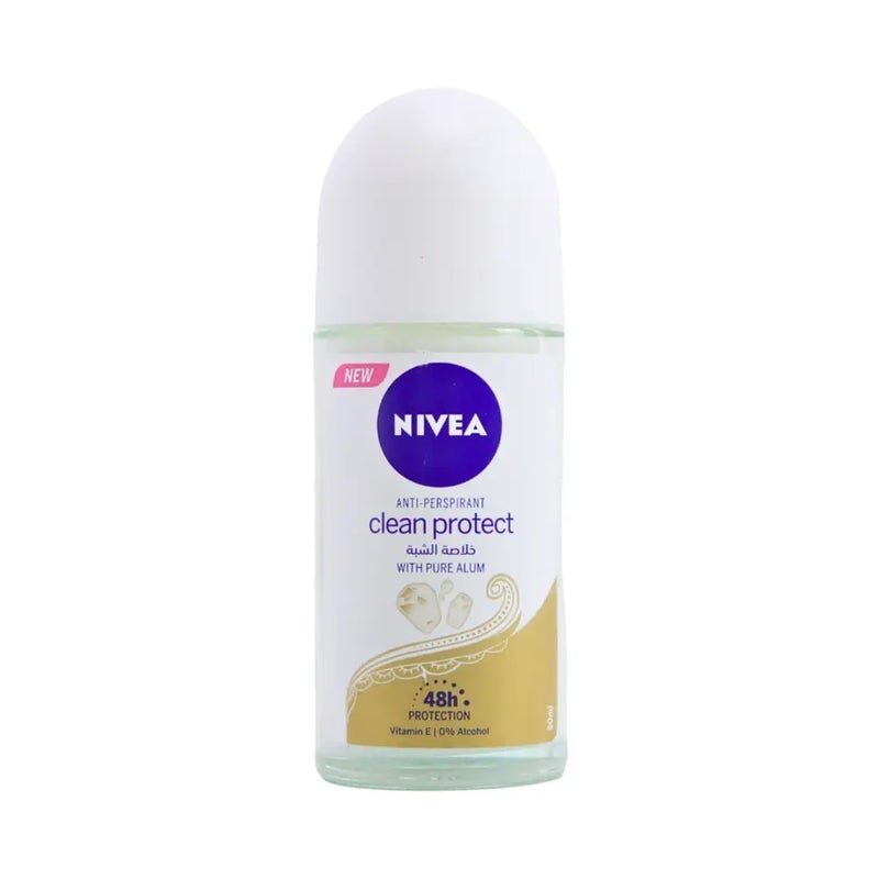 Nivea نيفيا كلين بروتكت رول أون مضاد للتعرق مع الألوم النقي - 50 مل - Image 1