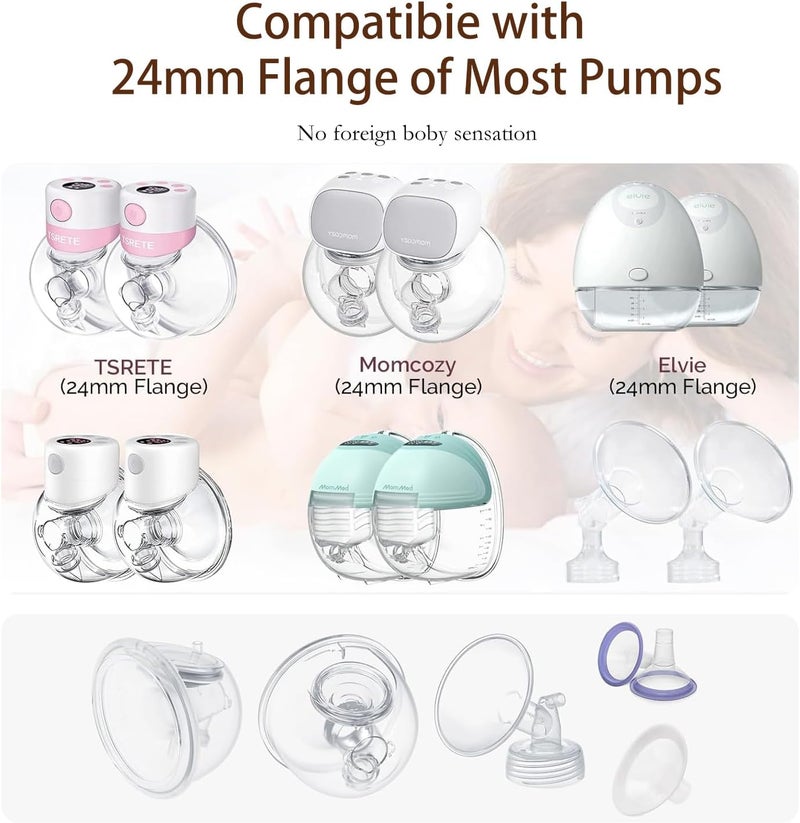 Hranio Flange Insert 19mm 6pcs Flange Sizing Kit Compatible with Spectra Flange Spectra Pump Parts Momcozy Wearable Breast Pump Manual Breast Pump Spectra Breast Pump Medela Pump Parts and More - Image 5