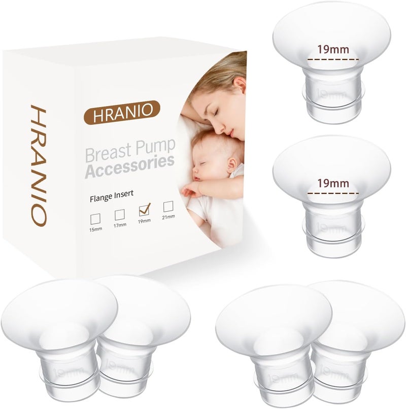 Hranio Flange Insert 19mm 6pcs Flange Sizing Kit Compatible with Spectra Flange Spectra Pump Parts Momcozy Wearable Breast Pump Manual Breast Pump Spectra Breast Pump Medela Pump Parts and More - Image 1