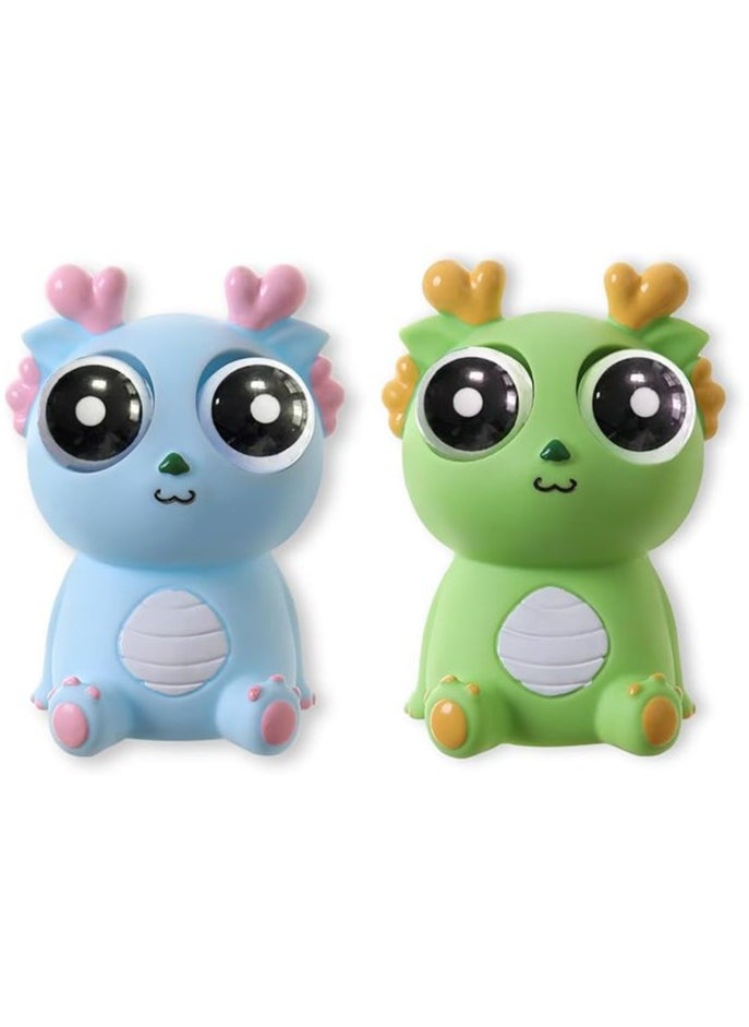 Stress Balls for Kids and Adults, 2 Pcs , Pop Out Eyes Toy for Birthday Gifts, Sensory Fidget Toy Anxiety Stress Relief Tool (Blue and Green)  - Image 1