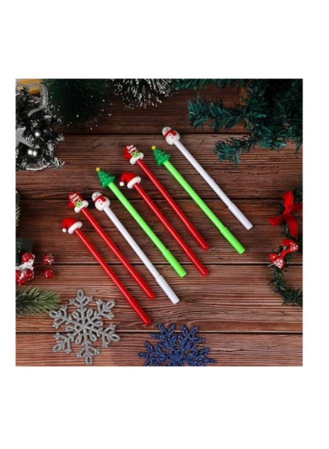 مجموعة 12 قلم حبر جل كريسماس برأس دقيق 0.3 ملم - حبر أسود سائل - أقلام بتصاميم كرتونية احتفالية - مثالية للهدايا والتوزيعات المدرسية - Image 5