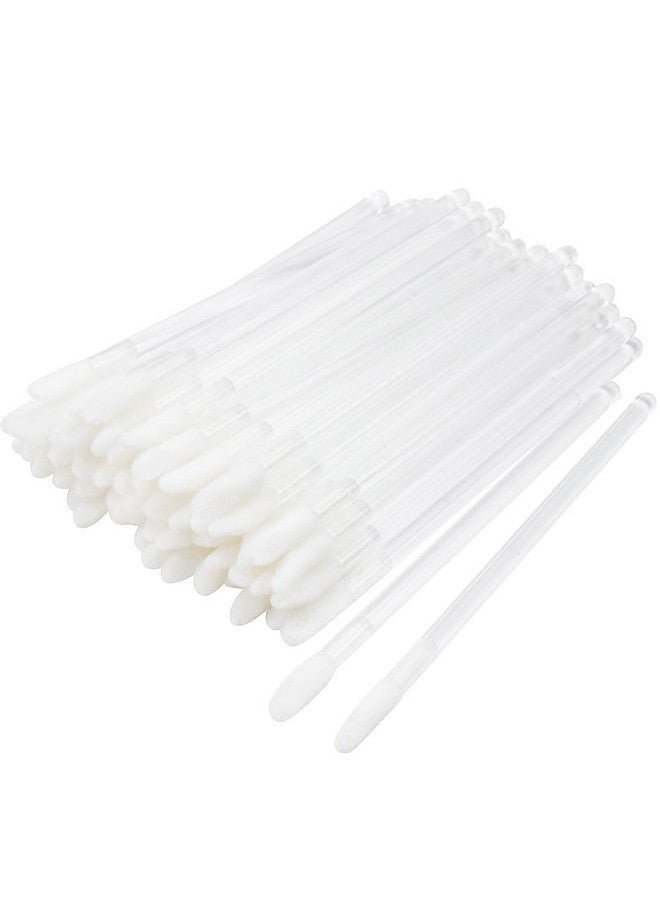 Mekupeu 300 Pieces Disposable Lip Brushes Premium Lipstick Gloss Wands Applicator Makeup Tool Kits Clear Handle - Image 1