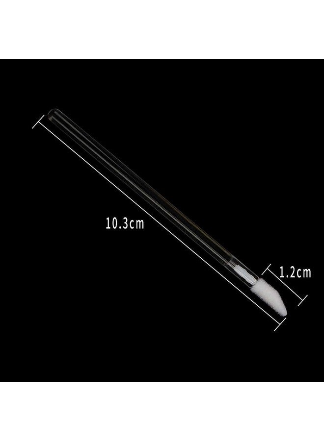 Mekupeu 300 Pieces Disposable Lip Brushes Premium Lipstick Gloss Wands Applicator Makeup Tool Kits Clear Handle - Image 2
