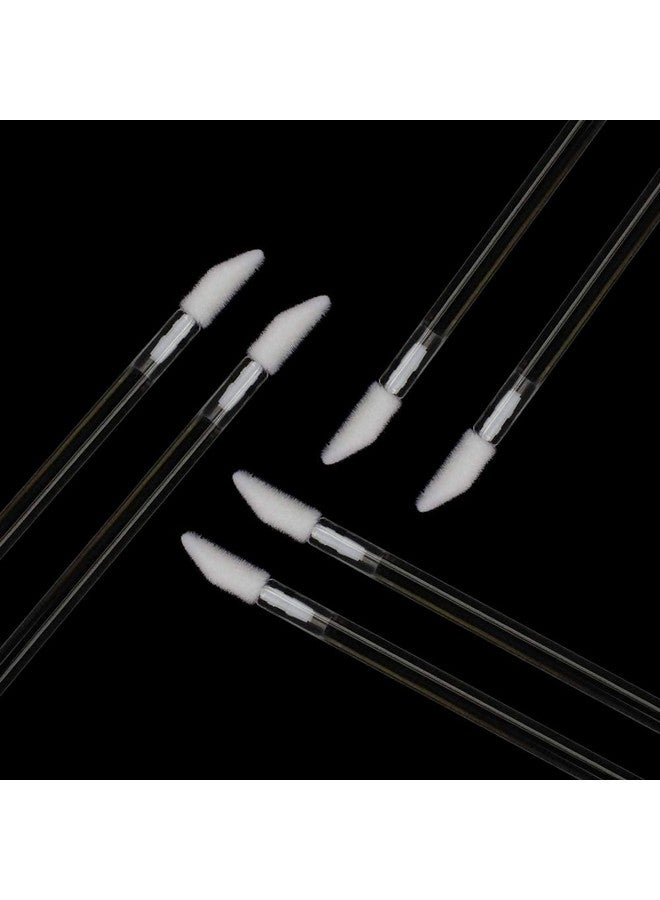 Mekupeu 300 Pieces Disposable Lip Brushes Premium Lipstick Gloss Wands Applicator Makeup Tool Kits Clear Handle - Image 3