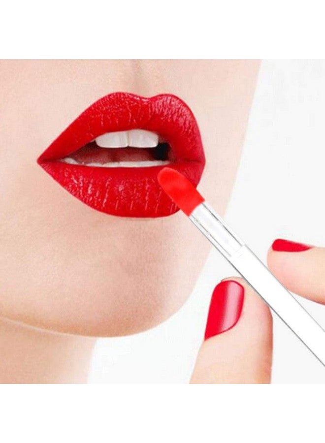Mekupeu 300 Pieces Disposable Lip Brushes Premium Lipstick Gloss Wands Applicator Makeup Tool Kits Clear Handle - Image 4