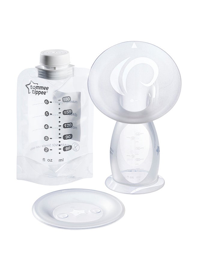 tommee tippee Silicone Manual Breast Pump and Let Down Catcher to Express, Relieve or Catch Excess Breast Milk, Includes Sterilising Lid, 100ml, One Size - Image 4