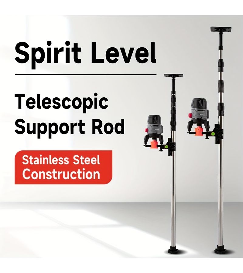 137.8 Inch Heavy Duty Telescopic Leveling Rod Made of Thick Stainless Steel Compatible With All Levels Complete Additions Easy to Operate and Durable - Image 4