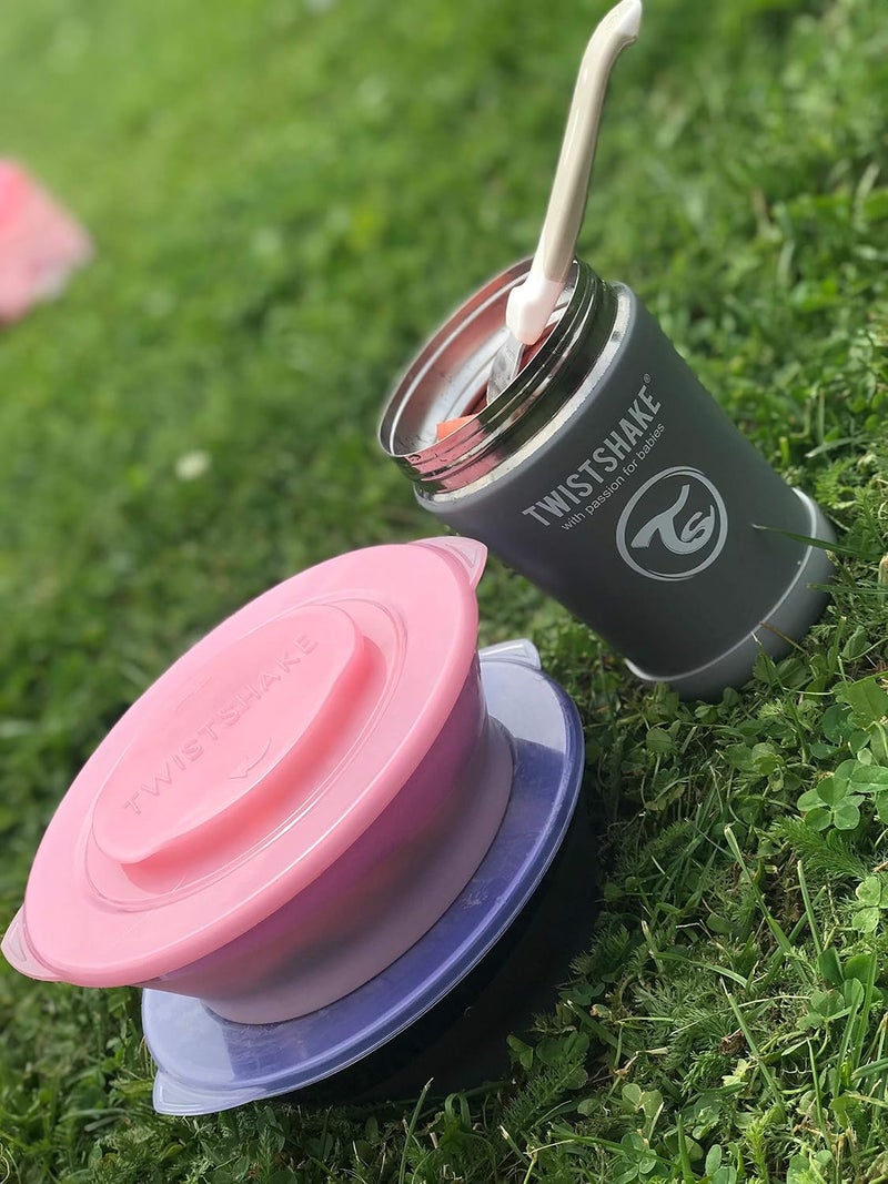 TWISTSHAKE Baby Bowl with Airtight Lid | BPA-Free Infant Weaning Tableware | 6 Month+ Kids Feeding Plate | Food Training for Toddlers | Pink - Image 5