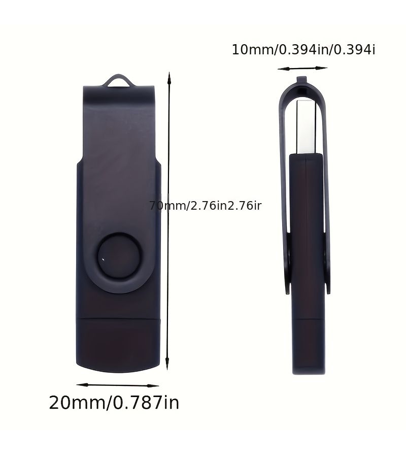 USB 2.0 نوع C OTG فلاش درايف سعة 64 جيجابايت أزرق قرص تخزين عالي السرعة 2 في 1 - Image 4