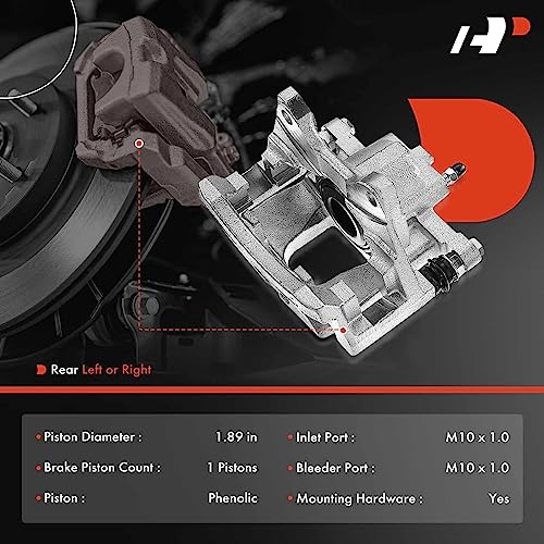 A-Premium Rear Disc Brake Caliper Assembly with Bracket Compatible with Select Dodge and Jeep Models - Wrangler 2007-2017, Wrangler JK 2018, Nitro 2007-2011, Liberty 2008-2012 - Image 2
